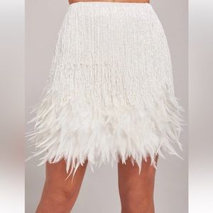 Nadine Merabi Sara White Skirt and Nicole White Top Set - Size Medium (US 8)